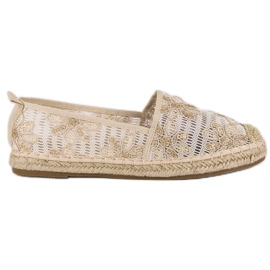 Seastar Krajkové espadrilky hnědý žluť