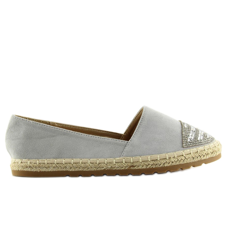 Šedé espadrilky pro ženy H8-102 Silver šedá Šedé espadrilky pro ženy H8-102 Silver šedá