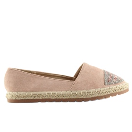 Růžové espadrilky pro ženy H8-102 Champagne růžový Růžové espadrilky pro ženy H8-102 Champagne růžový