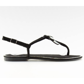 Černé semišové sandály 218-120 černý