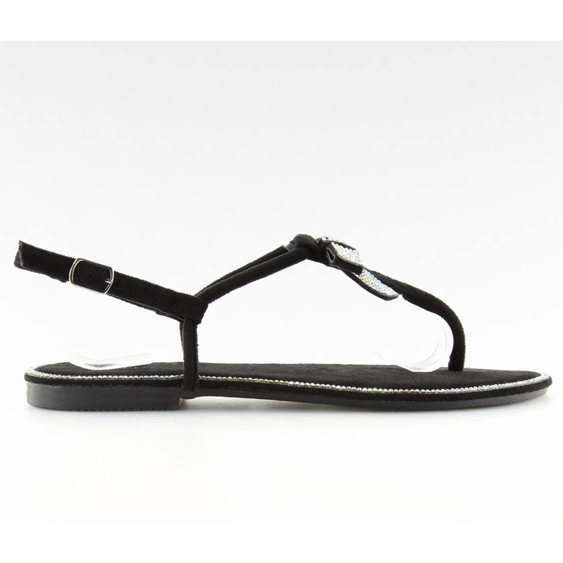 Černé semišové sandály 218-120 černá