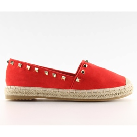 Espadrilky s cvočky červené BB12P červené červený