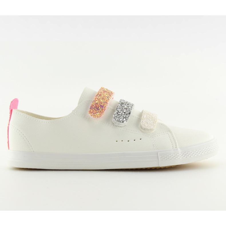 Bílé dámské tenisky BM1978 bílé bílý šedá žlutá