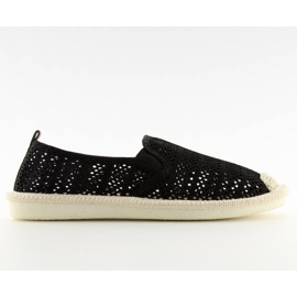 Černé síťované espadrilky F01B Black černá Černé síťované espadrilky F01B Black černá