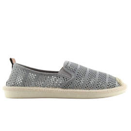 Šedé síťované espadrilky F01B Šedé šedá