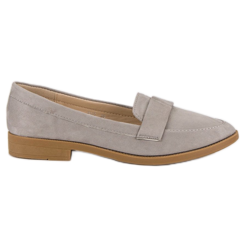 Small Swan Semišové mokasíny šedá