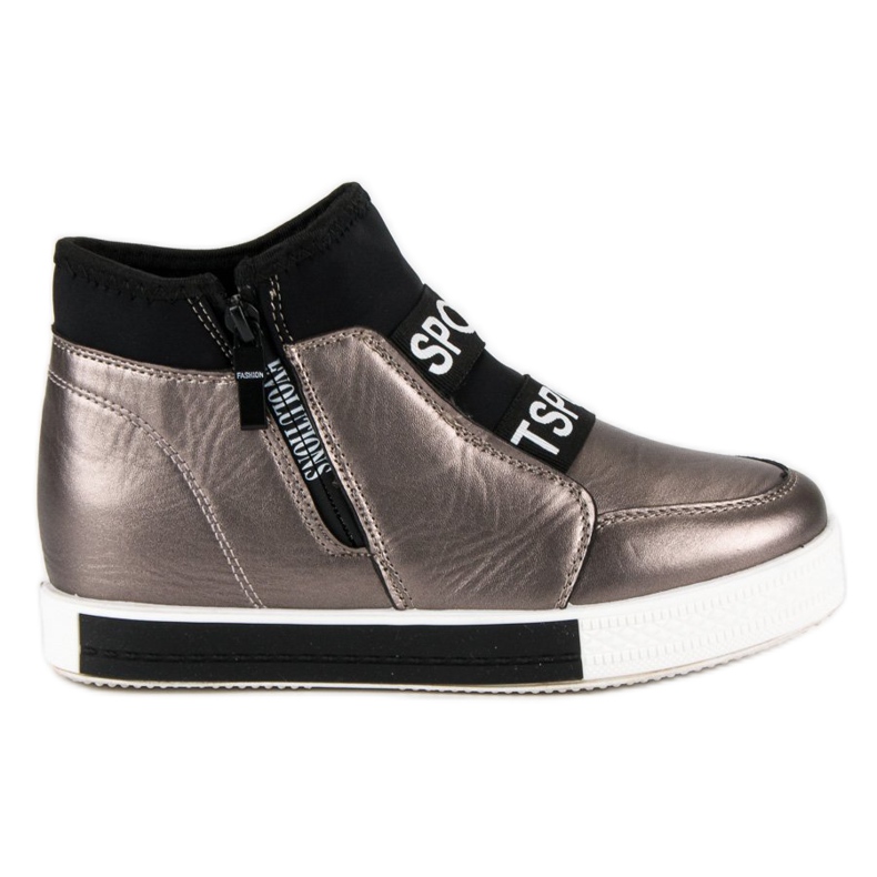 Grafitové tenisky se zipem hnědý šedá