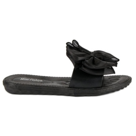 Pantofle s mašlí černá