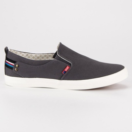 Camo Šedé pánské slipony šedá