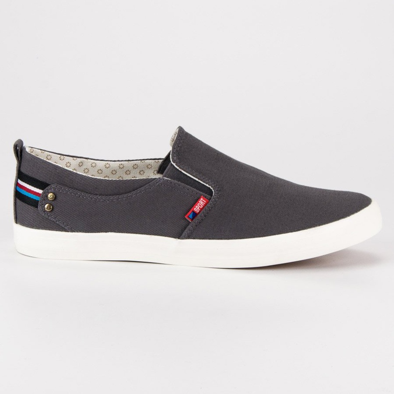 Camo Šedé pánské slipony šedá