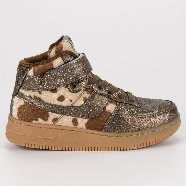 Kylie Zlaté tenisky s kožešinou zlatý