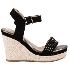 Sweet Shoes Černé espadrilky na klínech černý