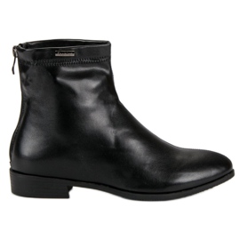 Černé kotníkové boty na zip černá