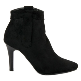 Klasické kozačky na vysokém podpatku černá Klasické kozačky na vysokém podpatku černá