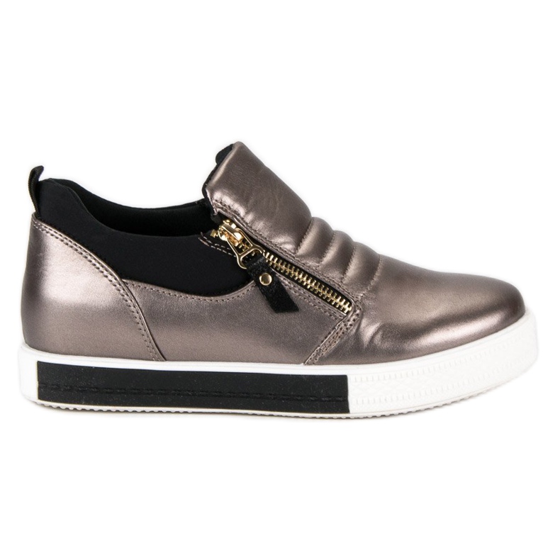 Grafitové tenisky se zipem šedá Grafitové tenisky se zipem šedá