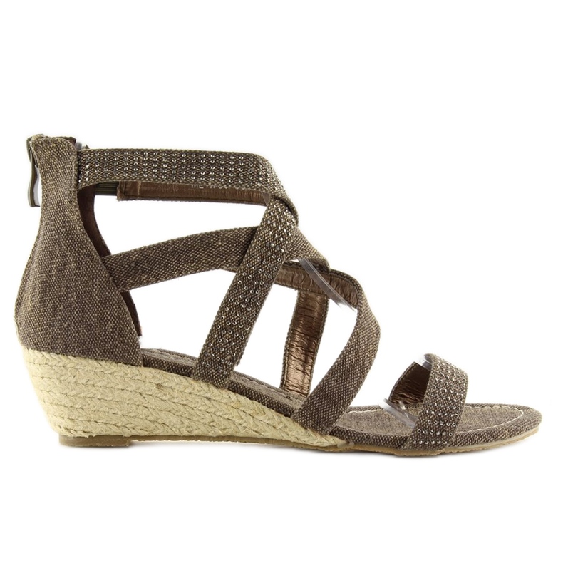 Sandály espadrilky ME11783 káva hnědý