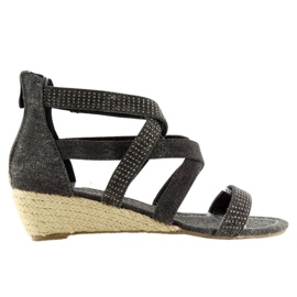 Černé espadrilky sandály ME11783 Black černý
