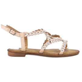 Small Swan Ležérní ploché sandály hnědý Small Swan Ležérní ploché sandály hnědý