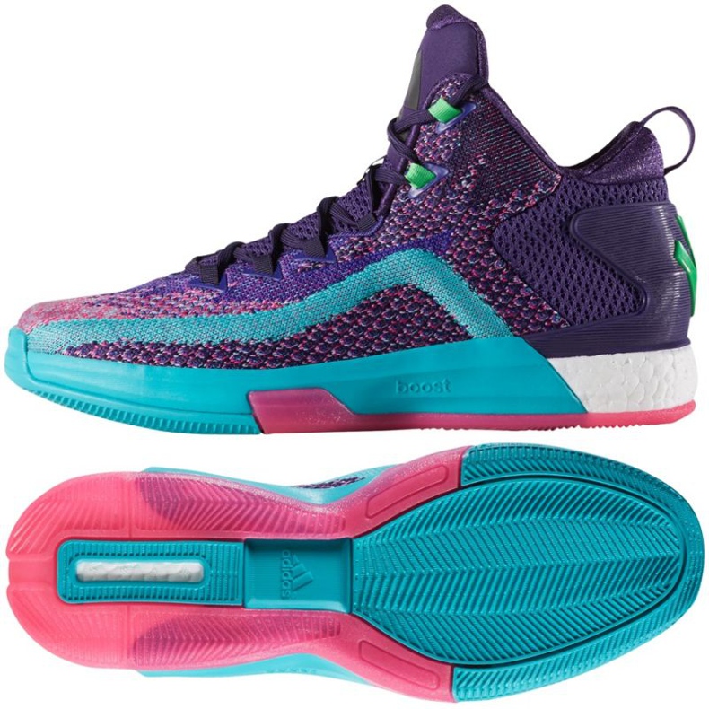 Basketbalové boty adidas John Wall 2 Boost Prime Knit M D70028 vícebarevný fialový
