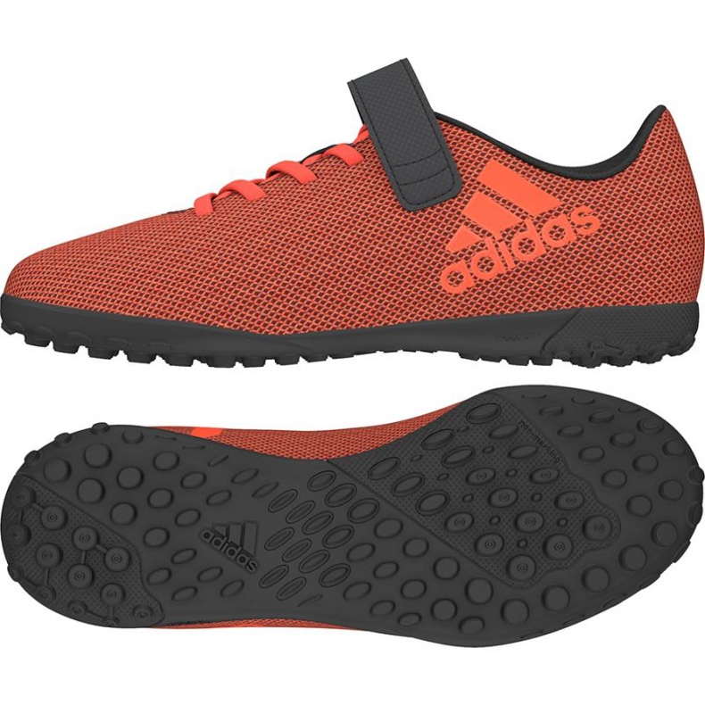 Kopačky adidas X 17.4 Tf Jr oranžový Kopačky adidas X 17.4 Tf Jr oranžový