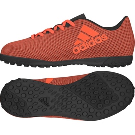 Kopačky Adidas X 17.4 Tf Jr S82422 vícebarevný pomerančový