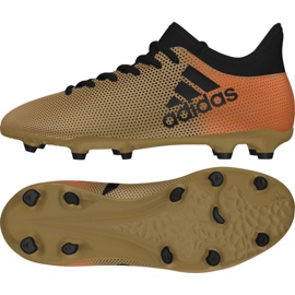 Kopačky Adidas X 17.3 Fg Jr CP8990 bílá, zlatá zlatý
