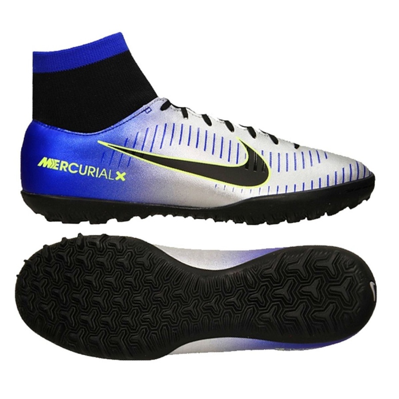 Kopačky Nike MercurialX Victory Vi Neymar Df Tf M 921514-407 zelená, modrá, šedá / stříbrná modrý