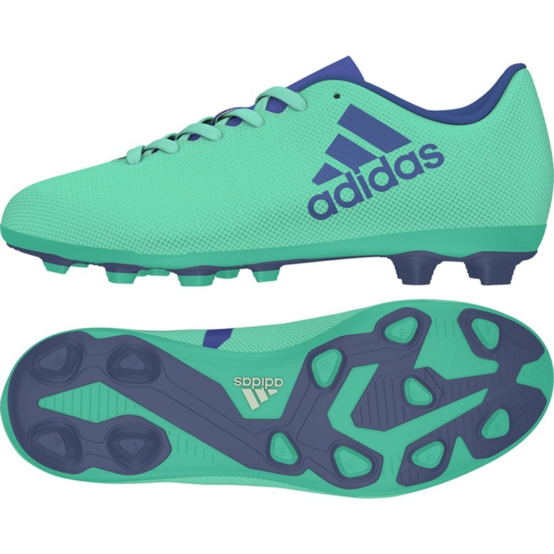 Kopačky Adidas X 17.4 FxG Jr CP9014 modrý zelená