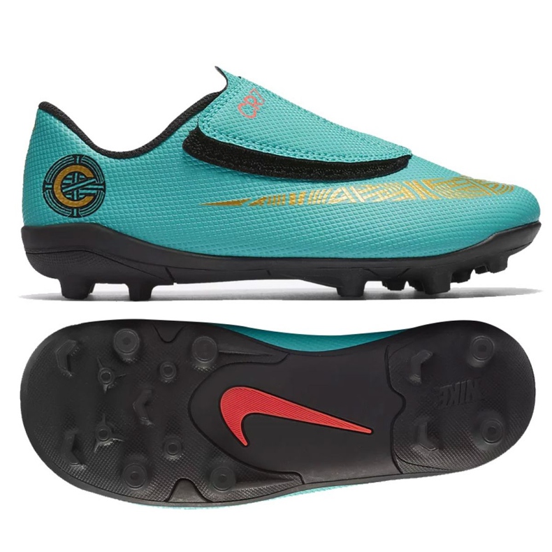 Kopačky Nike Mercurial Vapor 12 Club Ps V CR7 Mg Jr AJ3096-390 modrý modrý Kopačky Nike Mercurial Vapor 12 Club Ps V CR7 Mg Jr AJ3096-390 modrý modrý