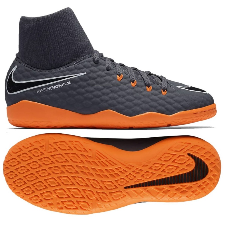Nike Hyphantomx 3 Academy Df Ic Jr AH7291-081-S šedá šedá