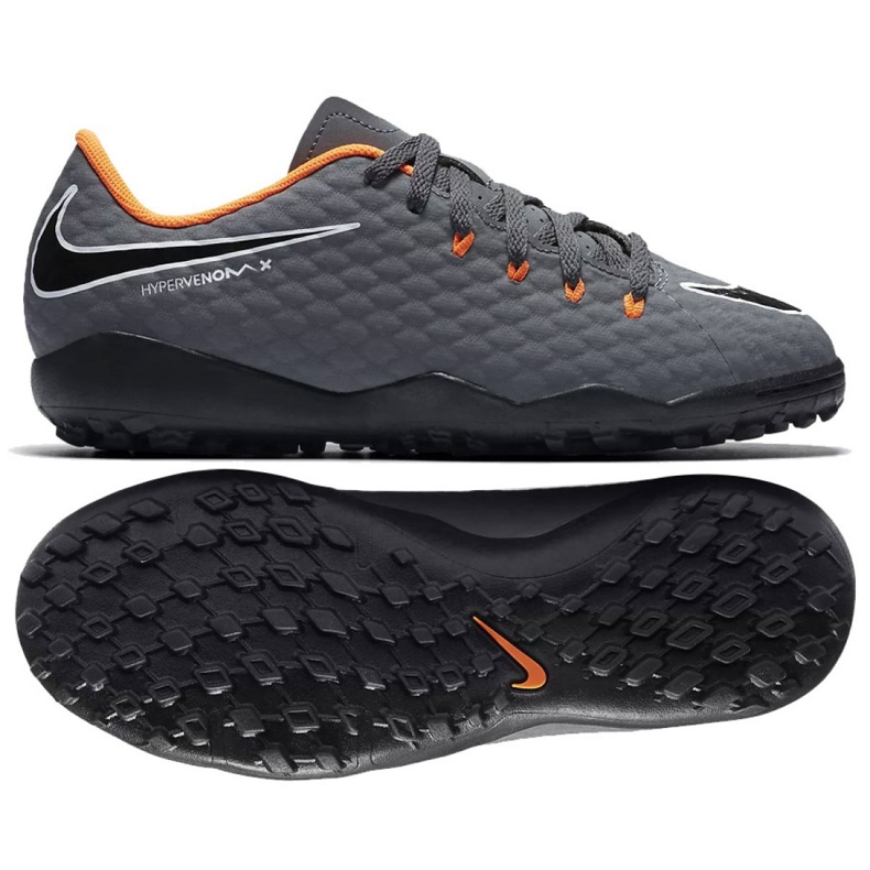Kopačky Nike Hypervenom PhantomX 3 Academy Tf Jr AH7294-081-S šedá šedá