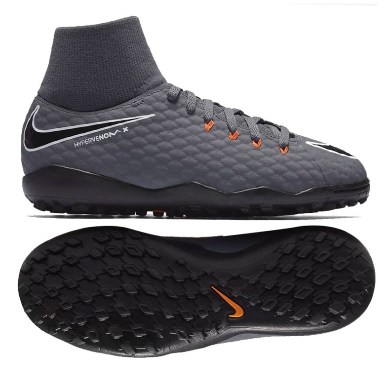 Kopačky Nike Hypervenom PhantomX 3 Academy Df Tf Jr AH7293-081-S šedá šedá