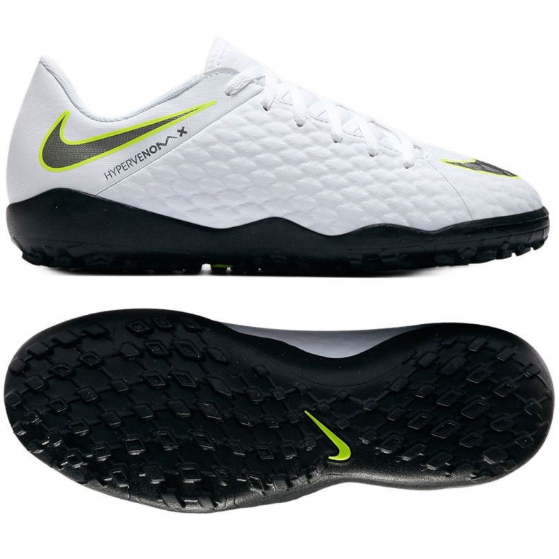 Kopačky Nike Hypervenom 3 Academy Tf Jr AJ3797-107 bílý bílý