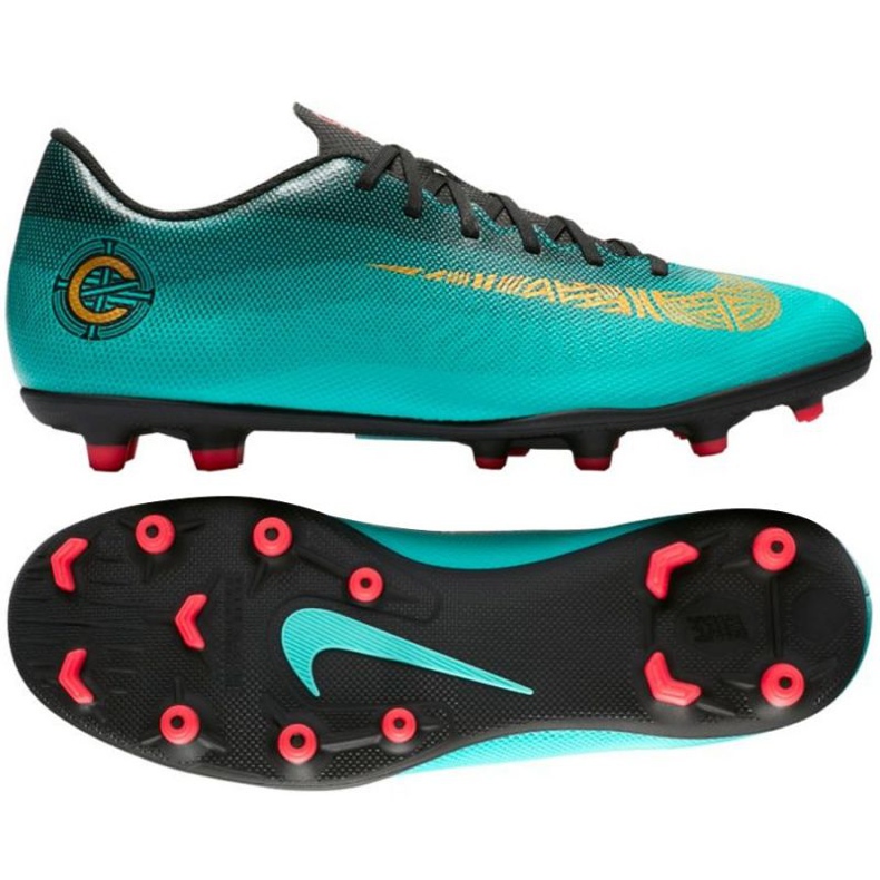 Kopačky Nike Mercurial Vapor 12 Club CR7 Mg M AJ3723-390 zelená zelená