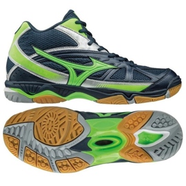 Volejbalové boty Mizuno Wave Hurricane 2 Mid M V1GA164536 námořnická modrá námořnická modrá