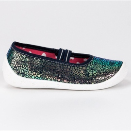 Raweks Lesklé pantofle s elastickou páskou zelený