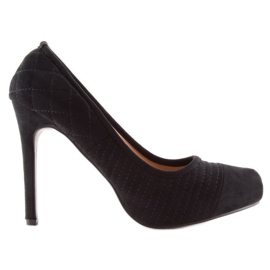 Černé semišové lodičky A325 černé černý