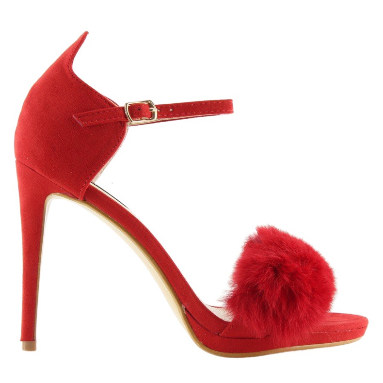Červené sandály na vysokém podpatku L6120 Red