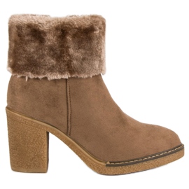 Seastar Semišové boty s kožíškem černý hnědý