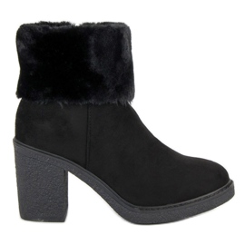 Seastar Semišové kozačky s kožešinou černý