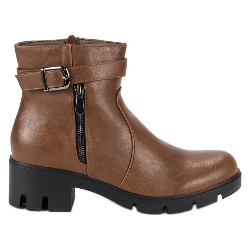 Small Swan Hnědé podzimní kozačky hnědý