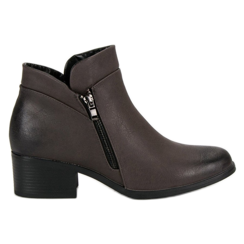 Vinceza Šedé kozačky se zipem černá