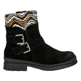 Filippo Černé kožené kotníkové boty černý