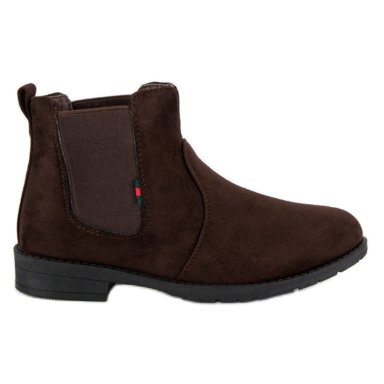 Lady Fashion Nazouvací semišové kotníkové boty hnědý