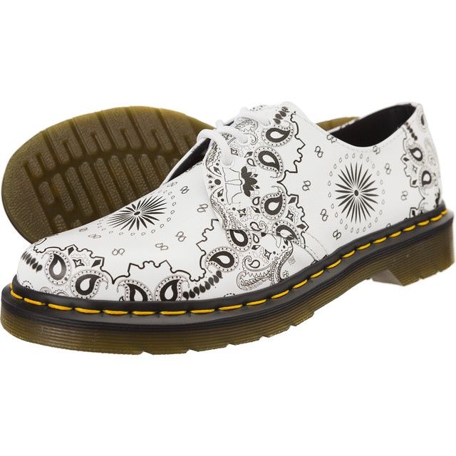 Dr. Martens Dr.martens 1461 White Black Bandana Backhand Dr. Martens Dr.martens 1461 White Black Bandana Backhand