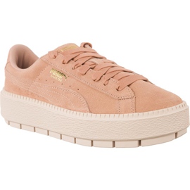 Puma Suede Platform Trace Peach Beige Pearl růžový