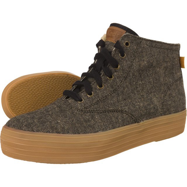 Keds Triple Hi Slub Tweed 787 hnědý