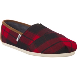 Toms Plaid Womens Classic Alpargata 945 černý červený