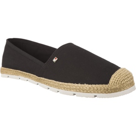 Tommy Hilfiger Flat Cotton Espadrilles černý