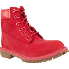 Timberland 6 palcový nepromokavý boty rajče červený